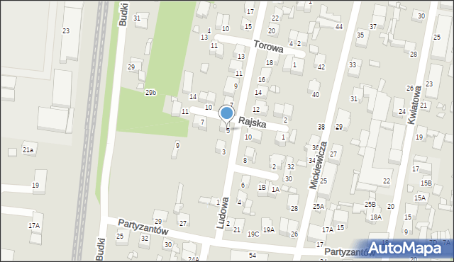 Piotrków Trybunalski, Ludowa, 5, mapa Piotrków Trybunalski