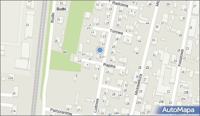 Piotrków Trybunalski, Ludowa, 7, mapa Piotrków Trybunalski