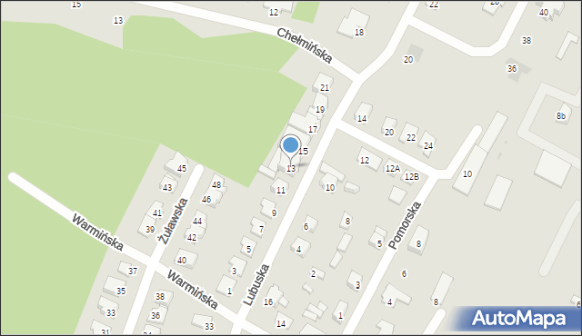 Płock, Lubuska, 13, mapa Płock