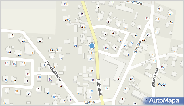 Płoty, Lubuska, 39, mapa Płoty