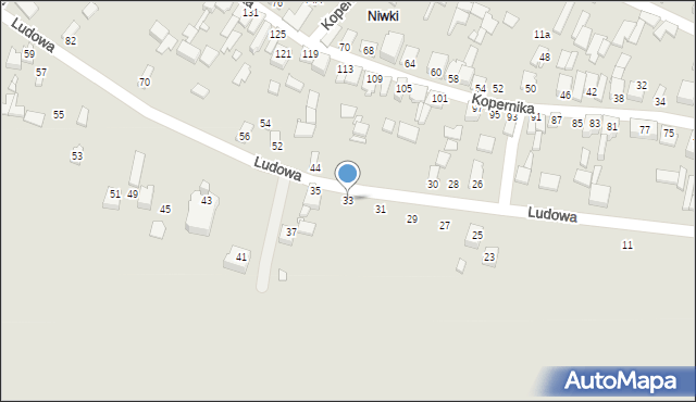Poręba, Ludowa, 33, mapa Poręba