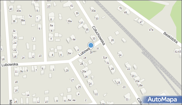 Poznań, Lubowska, 1b, mapa Poznania