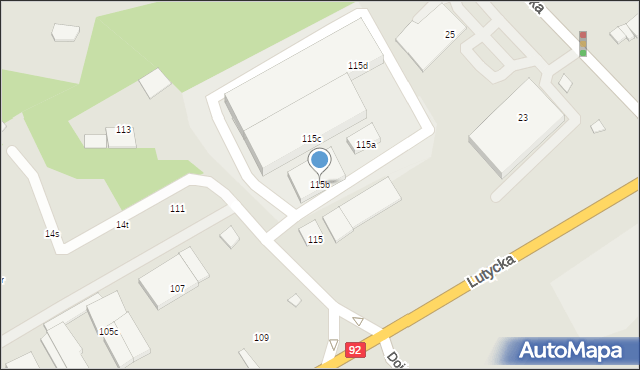 Poznań, Lutycka, 115b, mapa Poznania
