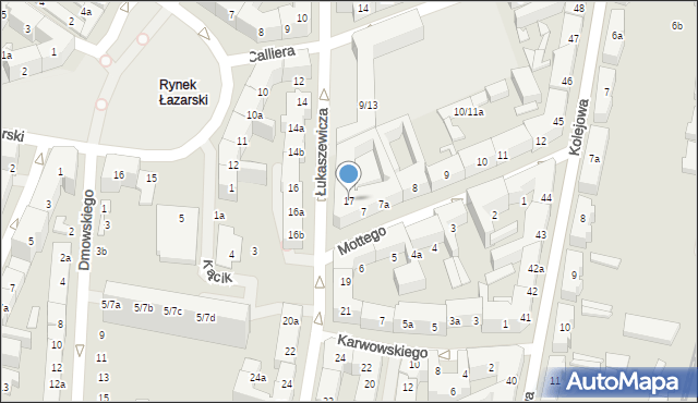 Poznań, Łukaszewicza Józefa, 17, mapa Poznania
