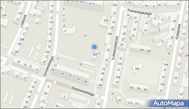 Poznań, Łukaszewicza Józefa, 32a, mapa Poznania