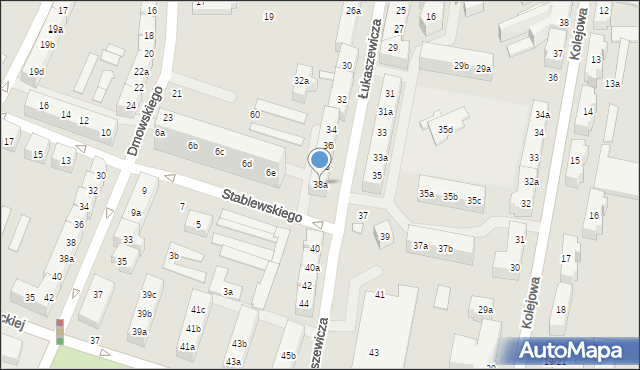 Poznań, Łukaszewicza Józefa, 38a, mapa Poznania