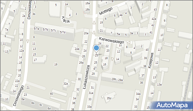 Poznań, Łukaszewicza Józefa, 23, mapa Poznania