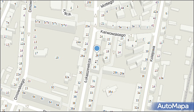 Poznań, Łukaszewicza Józefa, 25, mapa Poznania