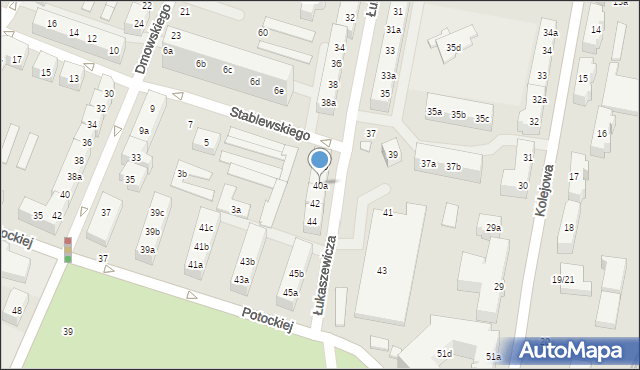 Poznań, Łukaszewicza Józefa, 40a, mapa Poznania