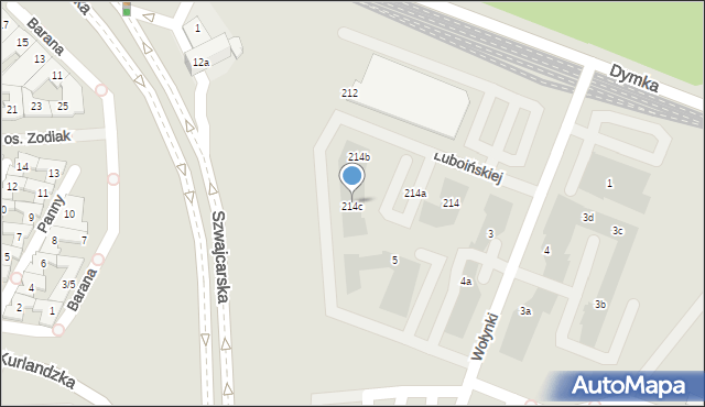 Poznań, Luboińskiej Florentyny, 3b, mapa Poznania