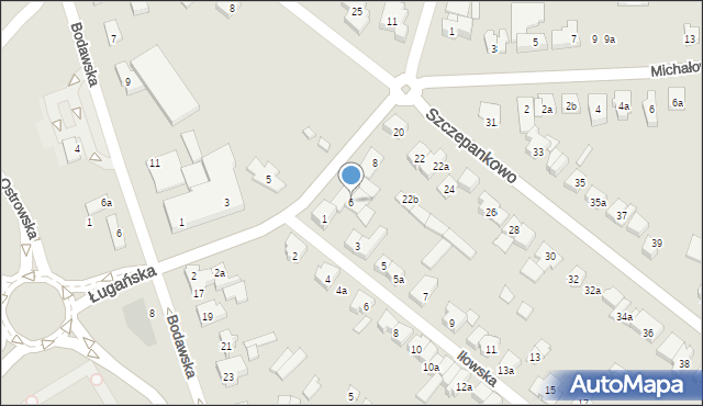 Poznań, Ługańska, 6, mapa Poznania