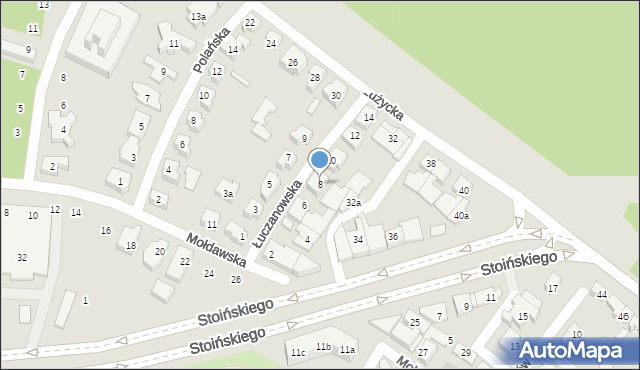 Poznań, Łuczanowska, 8, mapa Poznania