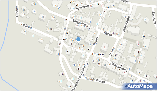 Prusice, Ludowa, 6, mapa Prusice