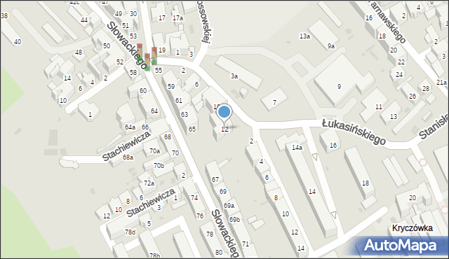 Przemyśl, Łukasińskiego Waleriana, mjr., 12, mapa Przemyśla