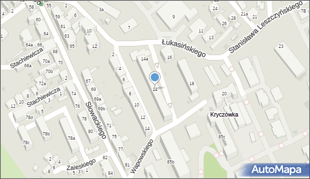 Przemyśl, Łukasińskiego Waleriana, mjr., 14, mapa Przemyśla