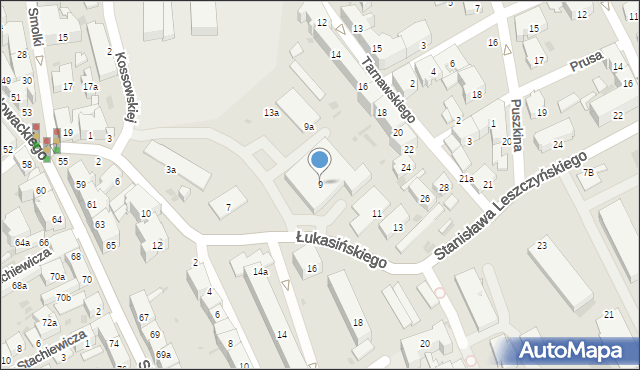 Przemyśl, Łukasińskiego Waleriana, mjr., 9, mapa Przemyśla