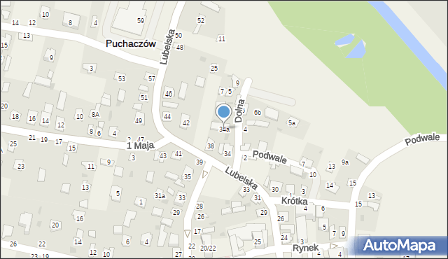 Puchaczów, Lubelska, 34a, mapa Puchaczów