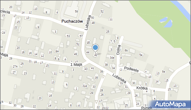 Puchaczów, Lubelska, 42, mapa Puchaczów