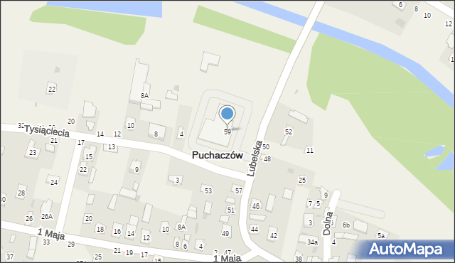 Puchaczów, Lubelska, 59, mapa Puchaczów