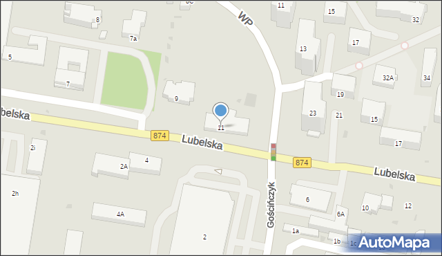 Puławy, Lubelska, 11, mapa Puław