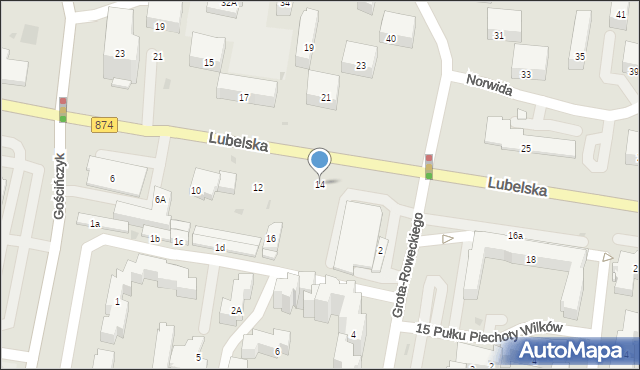 Puławy, Lubelska, 14, mapa Puław