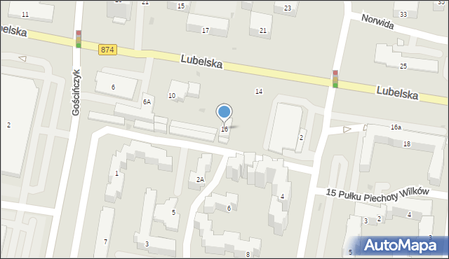 Puławy, Lubelska, 16, mapa Puław