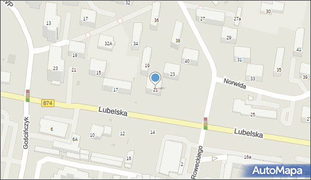 Puławy, Lubelska, 21, mapa Puław