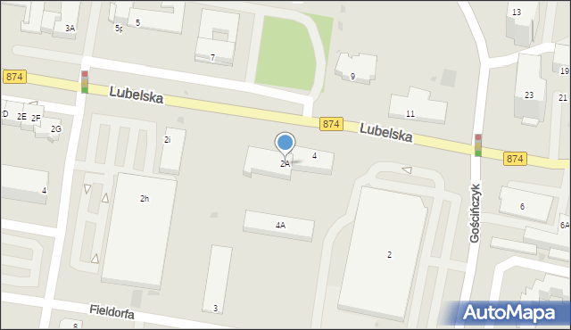 Puławy, Lubelska, 2A, mapa Puław