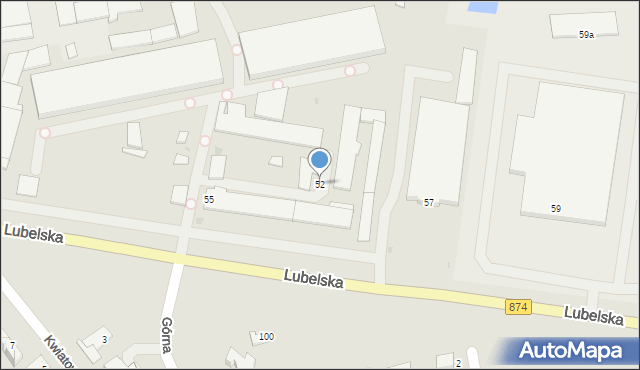 Puławy, Lubelska, 52, mapa Puław