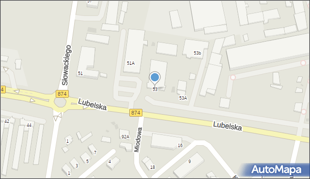 Puławy, Lubelska, 53, mapa Puław