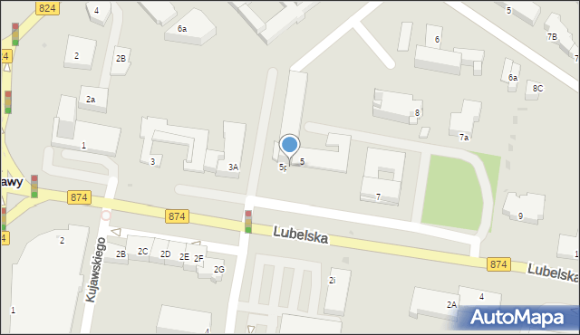 Puławy, Lubelska, 5p/15, mapa Puław