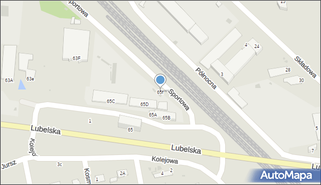 Puławy, Lubelska, 65f, mapa Puław