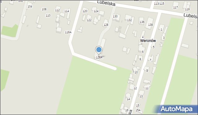 Radom, Lubelska, 128A, mapa Radomia