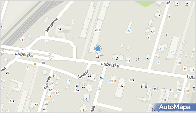 Radom, Lubelska, 13, mapa Radomia