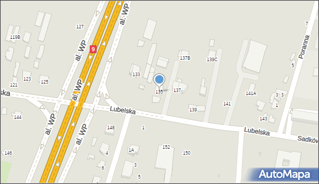 Radom, Lubelska, 135, mapa Radomia