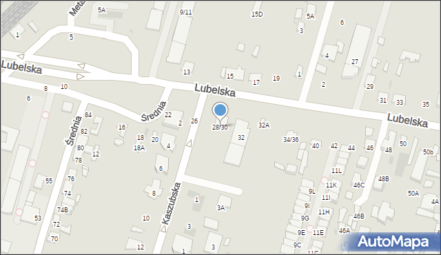 Radom, Lubelska, 28/30, mapa Radomia