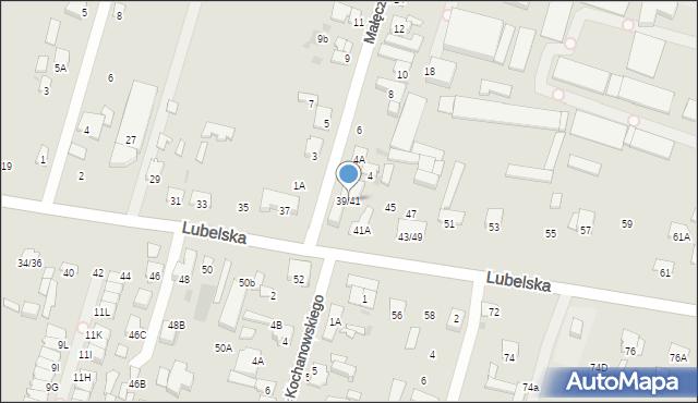 Radom, Lubelska, 39/41, mapa Radomia