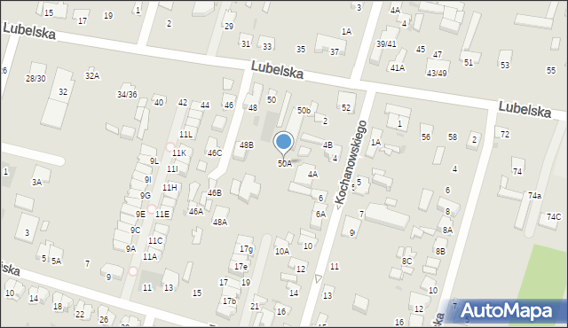 Radom, Lubelska, 50A, mapa Radomia