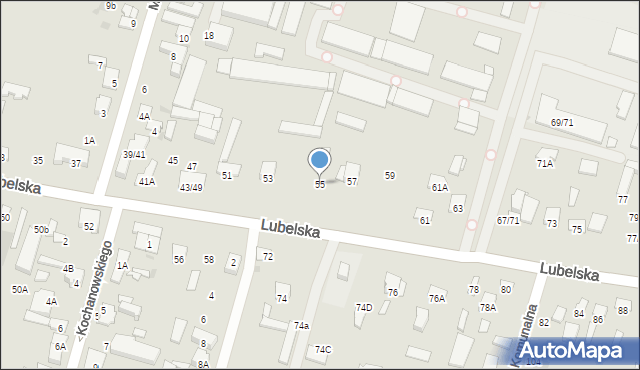 Radom, Lubelska, 55, mapa Radomia