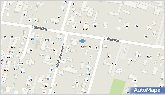 Radom, Lubelska, 56, mapa Radomia