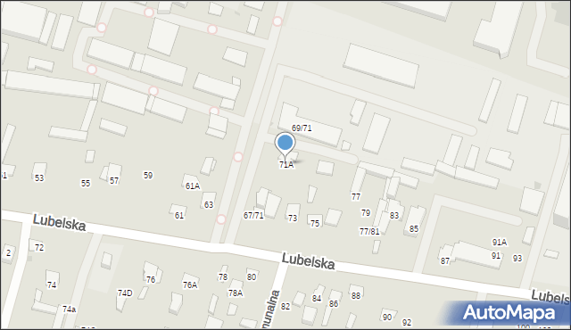 Radom, Lubelska, 71A, mapa Radomia