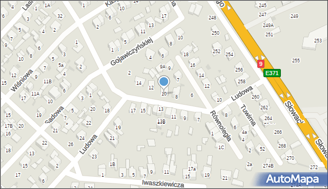 Radom, Ludowa, 10, mapa Radomia