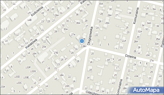 Radom, Ludwikowska, 33A, mapa Radomia