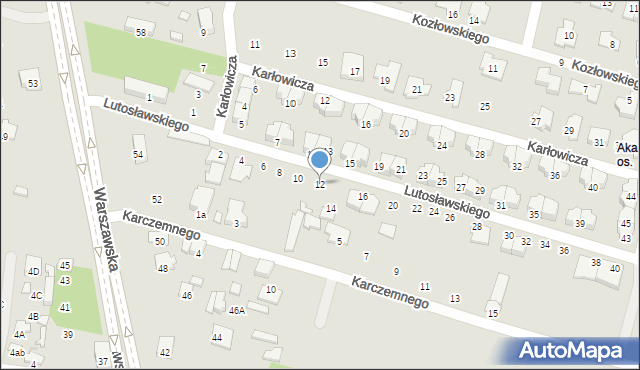 Radom, Lutosławskiego Witolda, 12, mapa Radomia