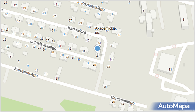 Radom, Lutosławskiego Witolda, 43, mapa Radomia