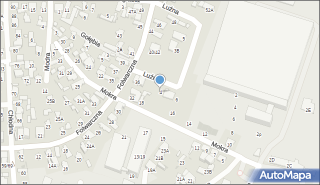 Radom, Luźna, 4, mapa Radomia