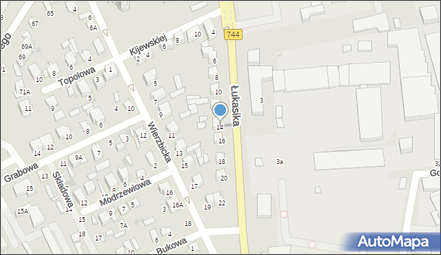 Radom, Łukasika Andrzeja, ks., 14, mapa Radomia