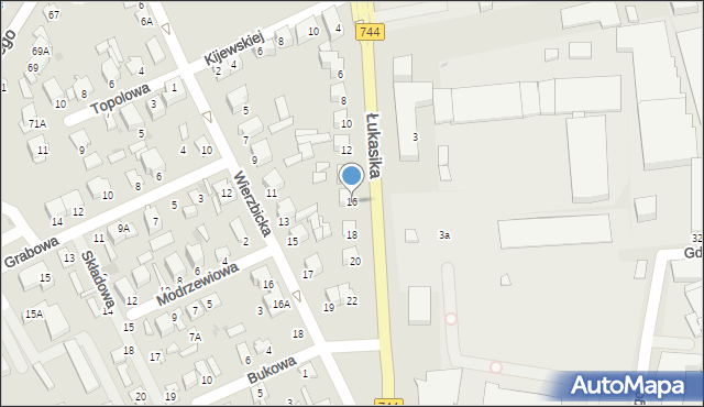 Radom, Łukasika Andrzeja, ks., 16, mapa Radomia