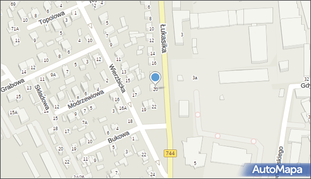 Radom, Łukasika Andrzeja, ks., 20, mapa Radomia