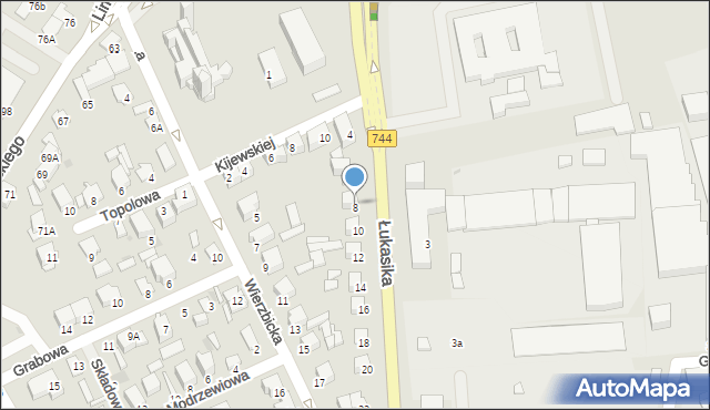 Radom, Łukasika Andrzeja, ks., 8, mapa Radomia